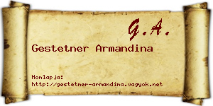 Gestetner Armandina névjegykártya
